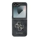 Guess Leather 4G Metal Logo Case for Samsung Galaxy Z Flip 6, Black