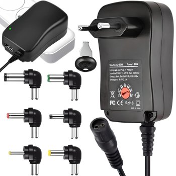 Universal Adjustable Power Supply 3V-12V with 6 Tips and USB