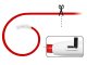 LED spīdoša kaklasiksna suņiem un kaķiem, regulējama, USB, 47 cm, sarkana