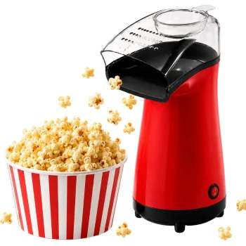 Oil-Free Popcorn Maker, 1200W, Red/Black