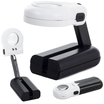 Handheld Reading Magnifier with 16x Magnification and LED Light