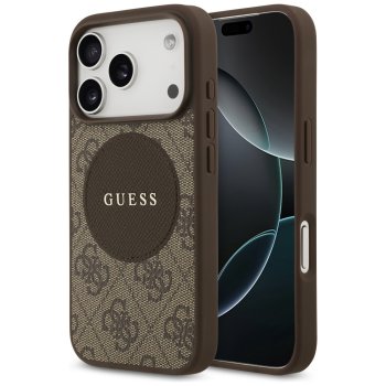 Guess 4G Circle Classic Logo MagSafe Phone Case Cover iPhone 17 Pro - brown