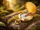 Classic Folding Metal Pocket Compass for Survival and Hiking, gold