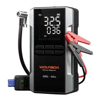WOLFBOX MegaVolt 16 Air Jump Starter with Compressor, 16 000 mAh, 3000 A