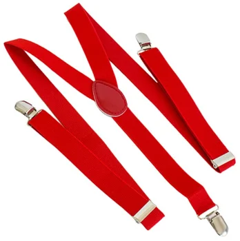 Adjustable Y-Back Suspenders for Men and Women M-XL, Red