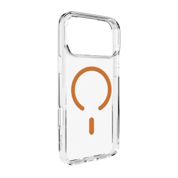 Puro iPhone 17 Pro Case Lite Mag, Transparent with Orange Ring
