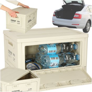 Foldable Car Trunk Organizer Storage Box 25L, Grey