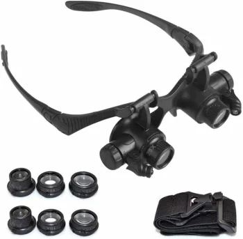 LED Magnifying Glasses 25X, Black
