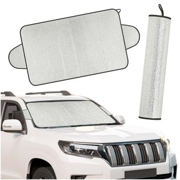 Car Windshield Cover for Snow and Ice, Sun Shade Protector, Silver