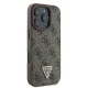 Guess Leather Metal Logo Strass Crossbody Case for iPhone 16 Pro - brown