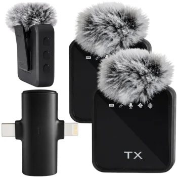 Wireless Lavalier Microphone for Phone and Laptop, 2 pcs