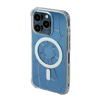 Kingxbar iPhone 15 Pro Max Case Crack Series MagSafe, Transparent