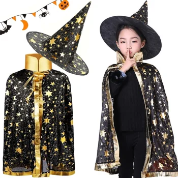 Wizard Costume with Cape and Hat for Halloween