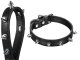 Adjustable Dog Collar with Studs, Faux Leather, Size L