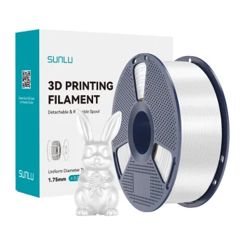 Sunlu PLA+ Silk 3D Printer Filament, White