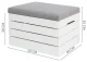 Iso Trade Wooden Pouf with Storage Box, White/Grey