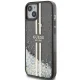 Apple iPhone 15 6.1\'\' Guess Liquid Glitter Gold Stripes Case Cover, Black