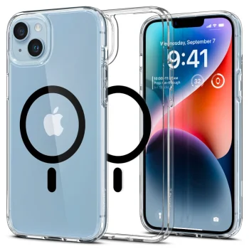 Spigen Ultra Hybrid Mag Case for iPhone 14 Plus, Clear Black