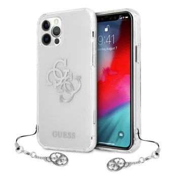 Guess 4G Charms Case for iPhone 12 Pro Max, Transparent