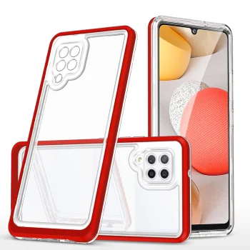 Case for Samsung Galaxy A42 5G Hybrid Armor Clear 3 in 1, Red