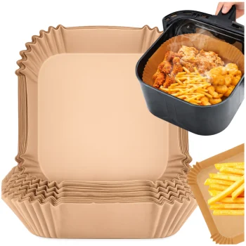 Disposable Air Fryer Paper Liners 50 Pcs Non-Stick, brown