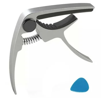 Universal Guitar Capo with Pick, Silver