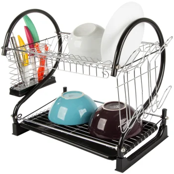 Two-Tier Dish Drainer, Black