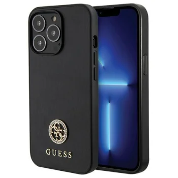 Dėklas Guess 4G Strass Metal Logo iPhone 13 Pro / 13, juodas