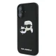 Karl Lagerfeld Silicone Double Heads Print MagSafe Case for iPhone 16, Black