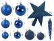 Christmas Tree Ornament Set, Blue, 33 pcs