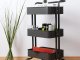 3 Tier Rolling Utility Cart Metal Storage Trolley for Kitchen & Bathroom, Black