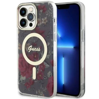 Guess iPhone 14 Pro Max Case Flower MagSafe, Green