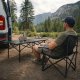 Folding Camping Table 120x55 cm with Bag, Black, MultiGarden