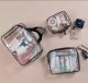 Set of Transparent Cosmetic Bags, 3 pcs, black