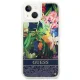 Guess Flower Liquid Glitter Case for iPhone 14, Blue