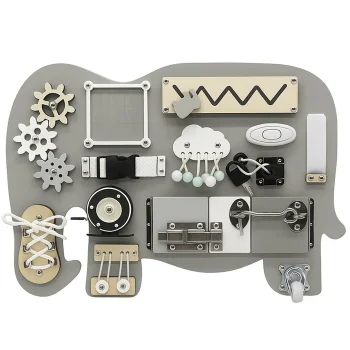 Wooden Elephant Busy Board for Toddlers
