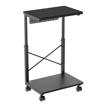 NanoRS RS430 PC Rolling Stand with Shelf, 80kg Capacity, Black