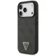Guess iPhone 17 Pro Case Leather 4G Triangle Strass MagSafe, Black