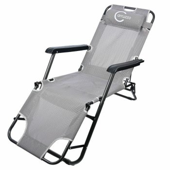 Garden lounger armchair 3 steps gray