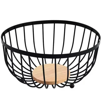 Metal Fruit and Vegetable Basket DA78B, Black