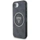 Guess IML Metal Glitter 4G Circle Triangle MagSafe Case for iPhone 16e - Black