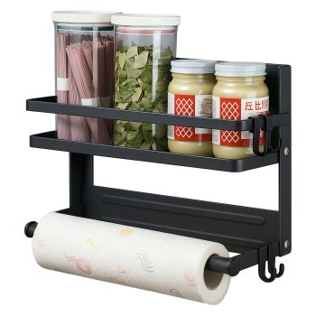 Magnetic Kitchen Organizer Shelf for Refrigerator with Paper Towel Holder