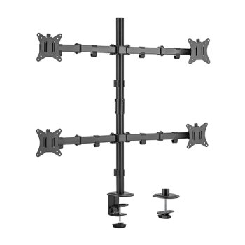 Hismart Quad-Monitor 17"-32" Desk Mount Black