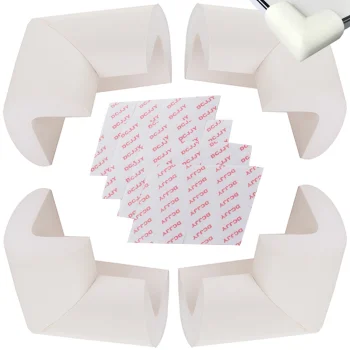 Foam Corner Guards for Furniture Safety, White, 4 Pack