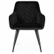 ModernHome Upholstered Velour Dining Chairs with Armrests, Set of 2, Black