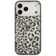 Guess IML Leopard Glitter Triangle Logo MagSafe Case for iPhone 17/18 Pro Max - Black
