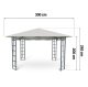 Beige Garden Pavilion Tent Plonos (without walls), 3x3m