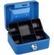 Small Metal Cash Box with Key Lock, XS, Blue