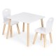 Kids table and 2 chair set for toddlers and children ECOTOYS, white