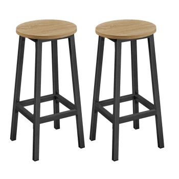 Leobert Bar Stools with Footrest, 65 cm, 2 pcs